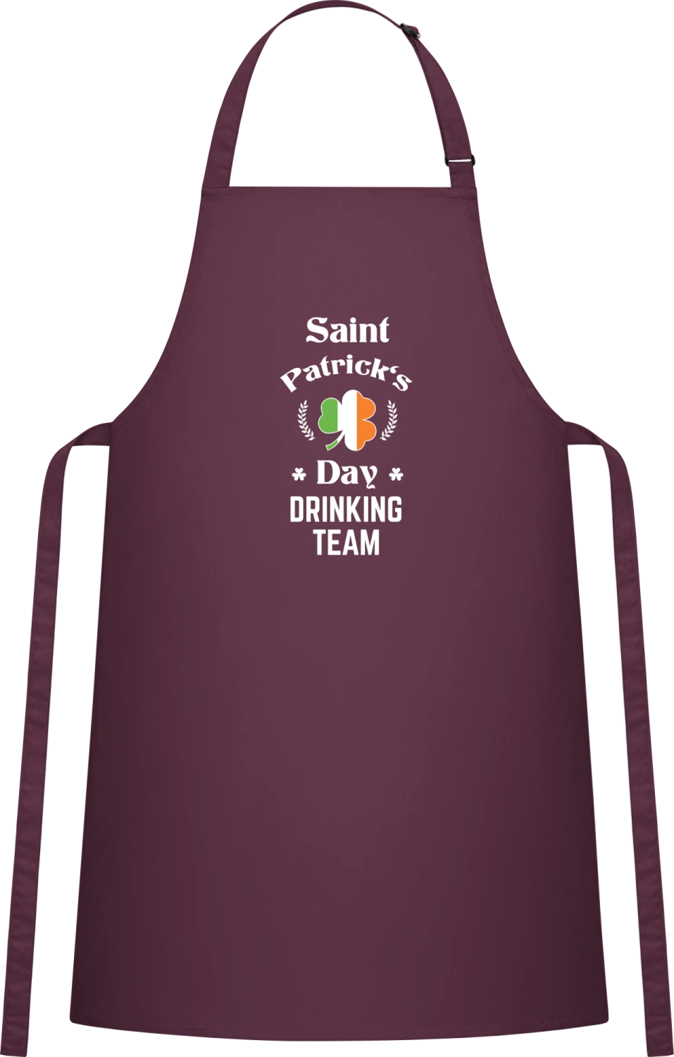 St. Patrick's Day Drinking Team - Aubergine Cotton Bib Apron - Front