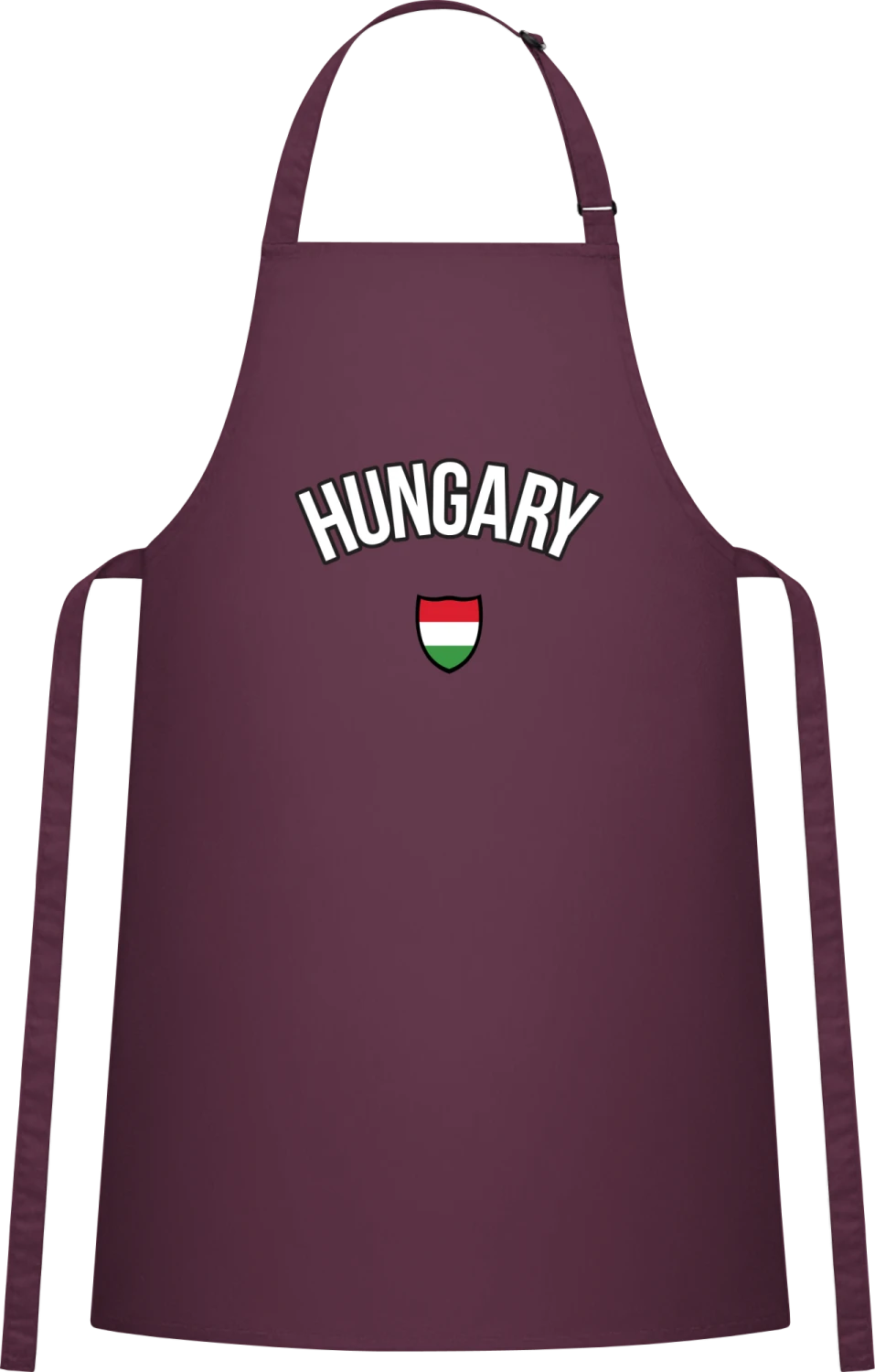 HUNGARY Football Fan - Aubergine Cotton Bib Apron - Front