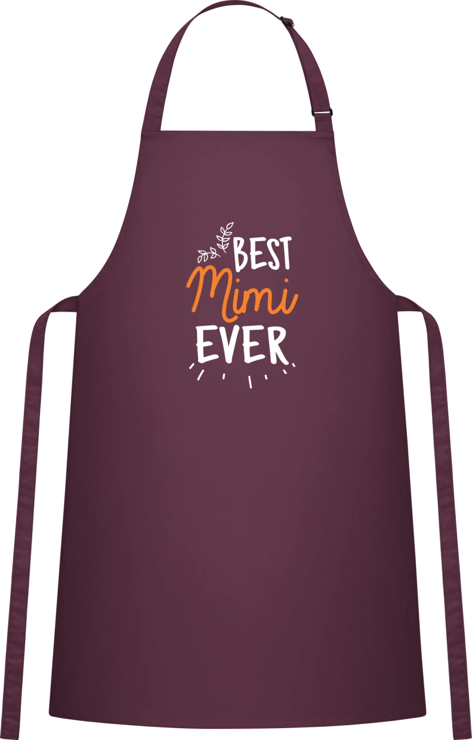 Best Mimi Ever - Aubergine Cotton Bib Apron - Front