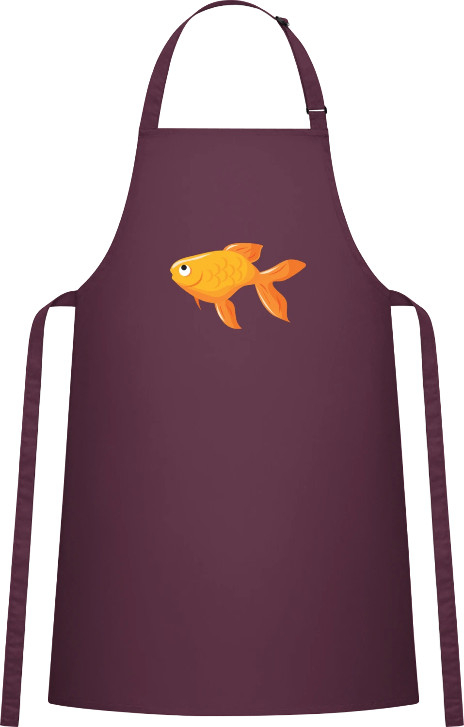 Goldfish - Aubergine Cotton Bib Apron - Front