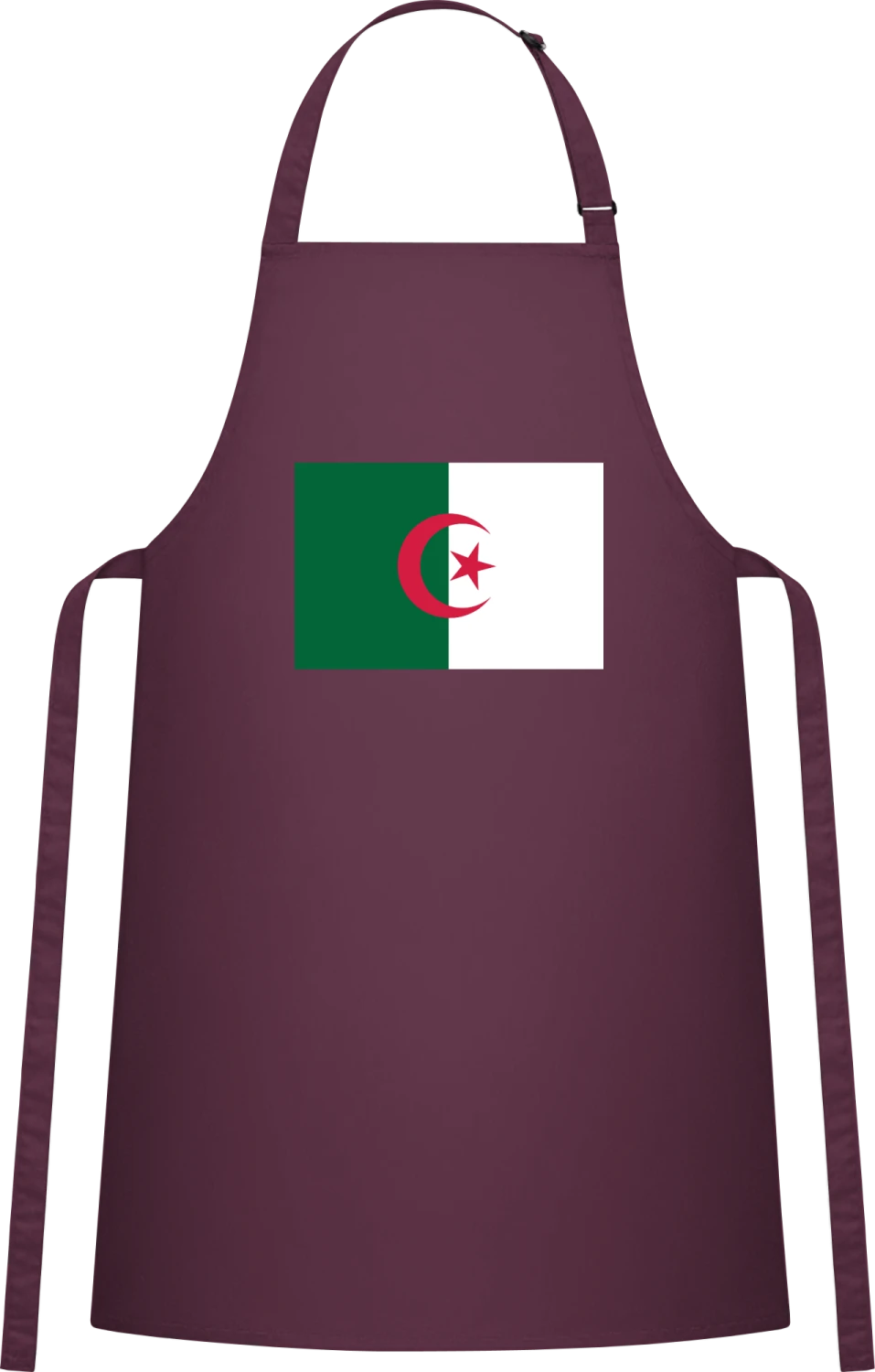 Algeria Flag - Aubergine Cotton Bib Apron - Front