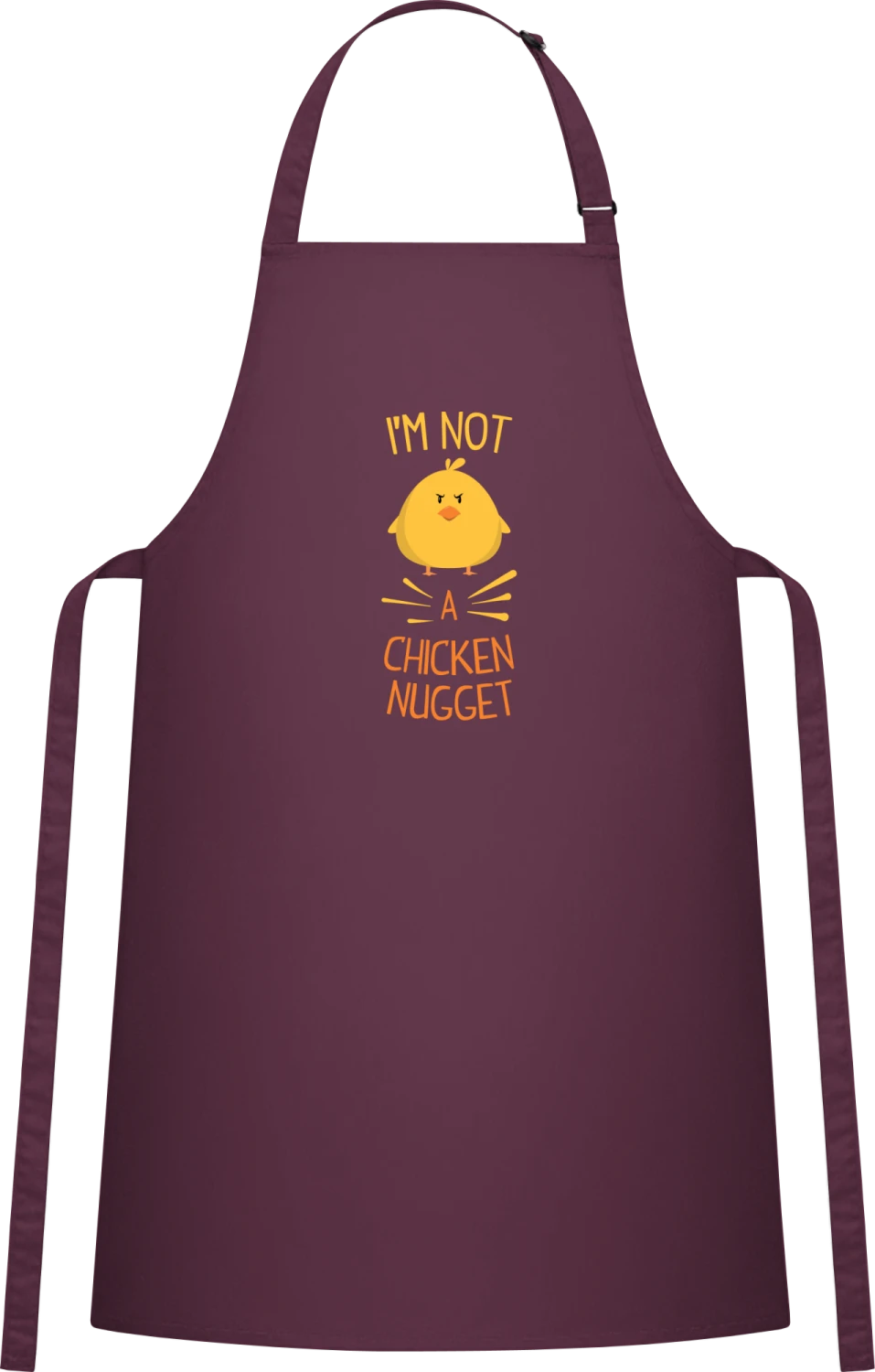 Not A Chicken Nugget - Aubergine Cotton Bib Apron - Front