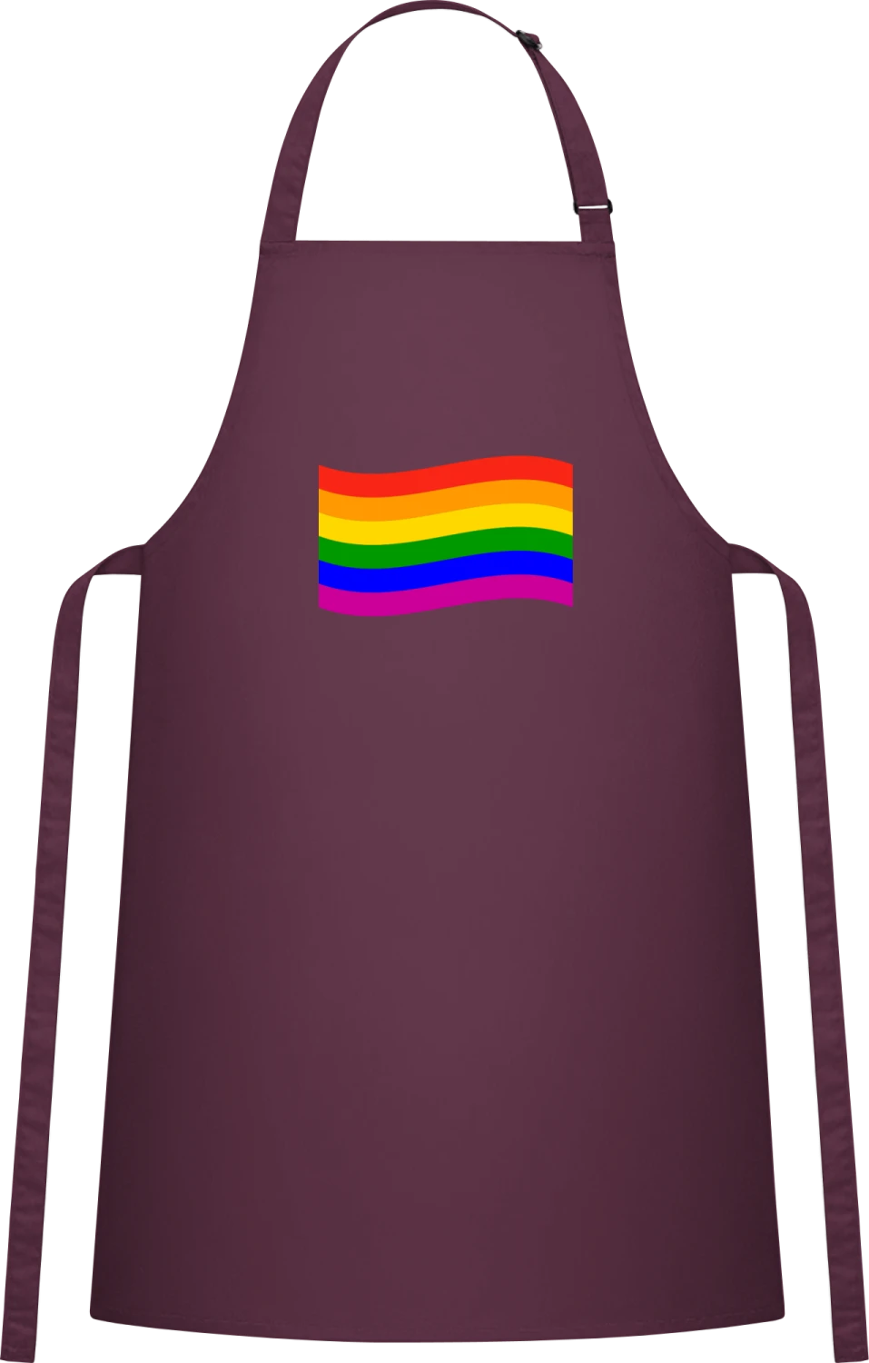 Glory Rainbow Flag - Aubergine Cotton Bib Apron - Front