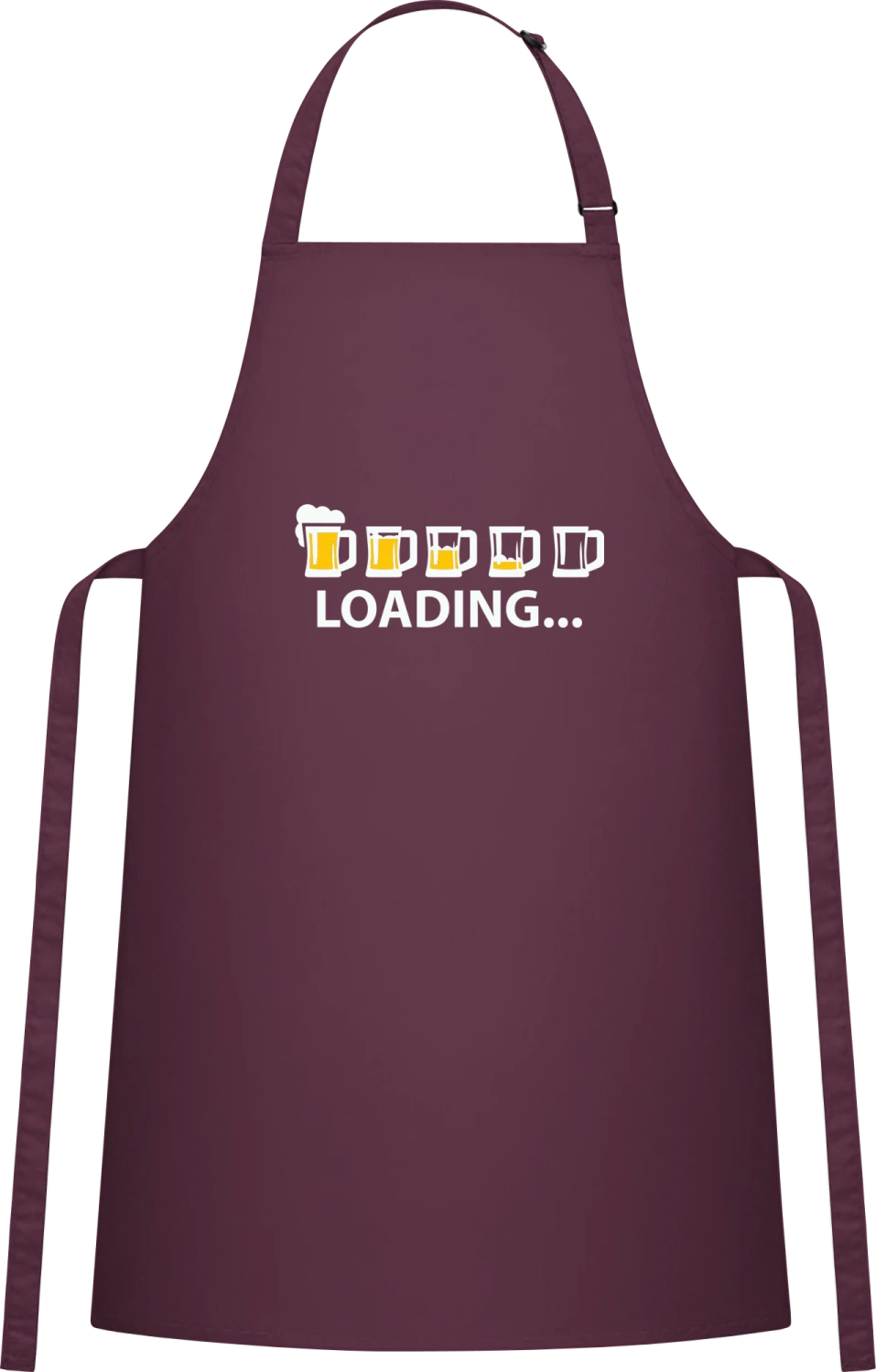 Drunk Loading Beer Drinking - Aubergine Cotton Bib Apron - Front