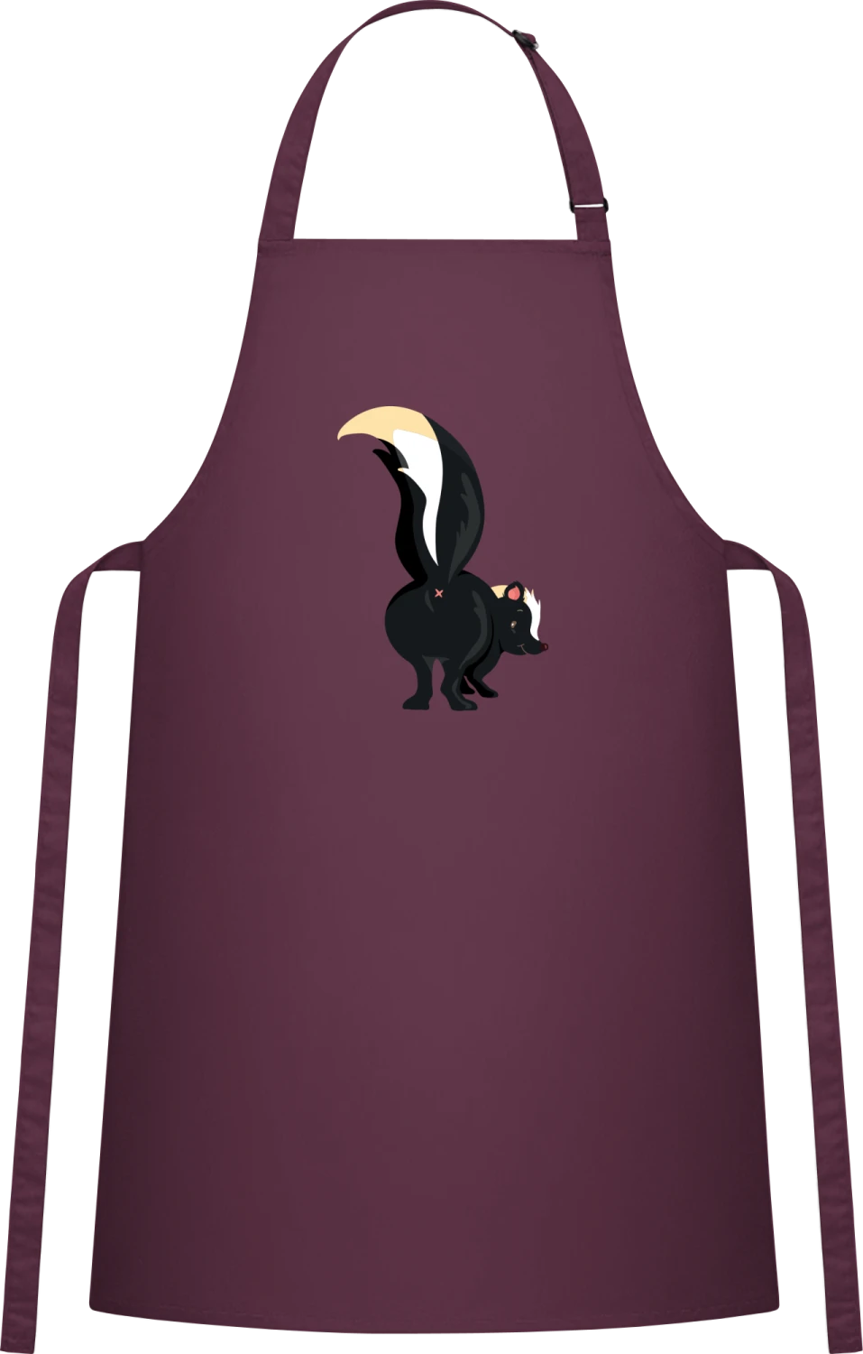 Skunk Butt - Aubergine Cotton Bib Apron - Front