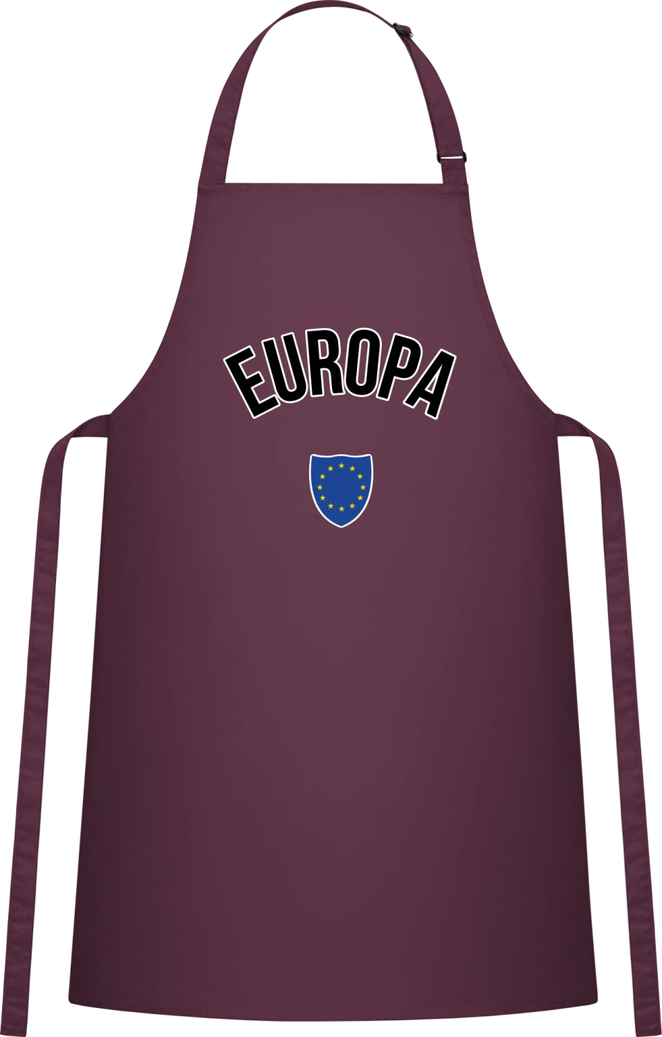 Europa Flagge Wappen - Aubergine Cotton Bib Apron - Front