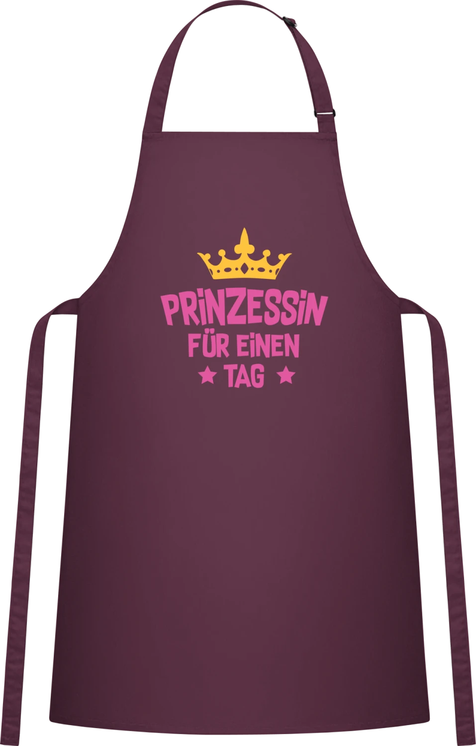 Prinzessin für einen Tag - Aubergine Cotton Bib Apron - Front