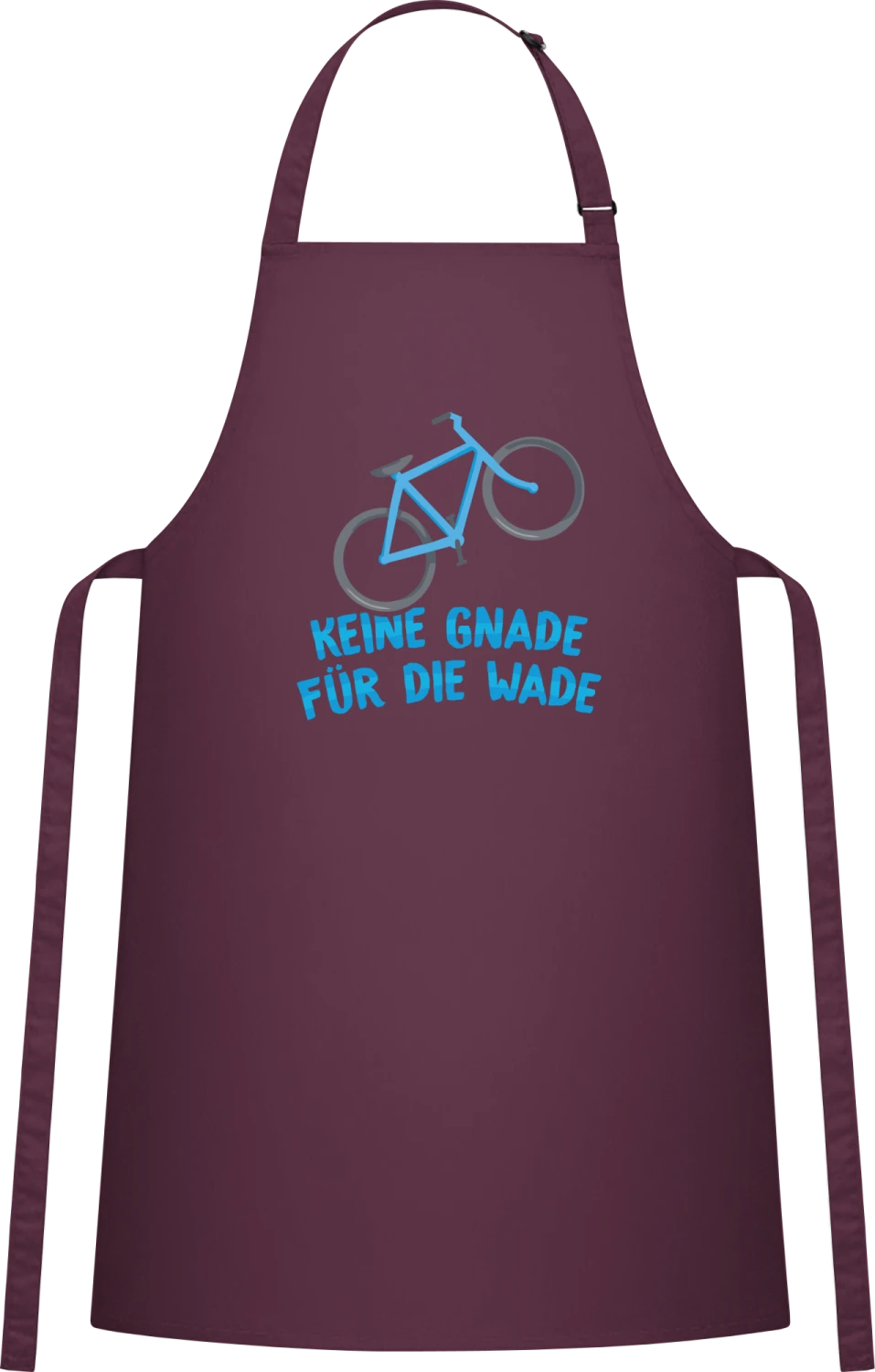 Keine Gnade für die Wade - Aubergine Cotton Bib Apron - Front