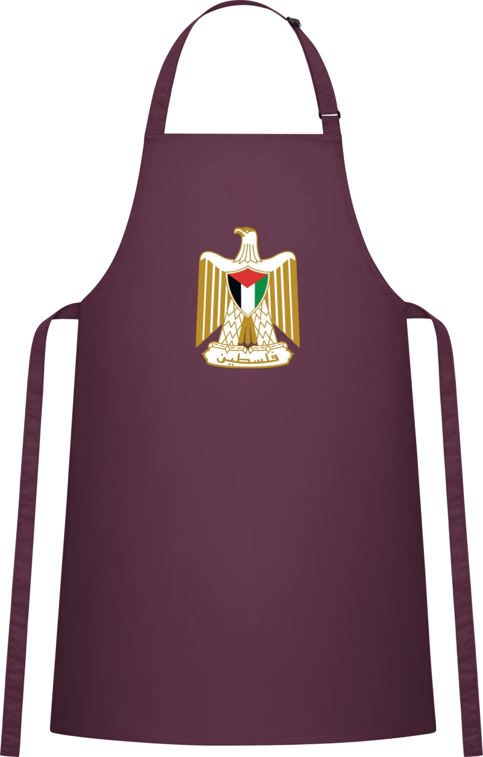 Palestine Coat of Arms - Aubergine Cotton Bib Apron - Front