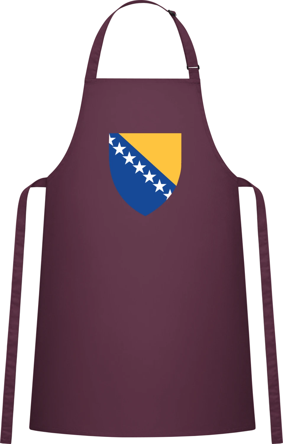 Bosnia and Herzegovina Coat of Arms - Aubergine Cotton Bib Apron - Front