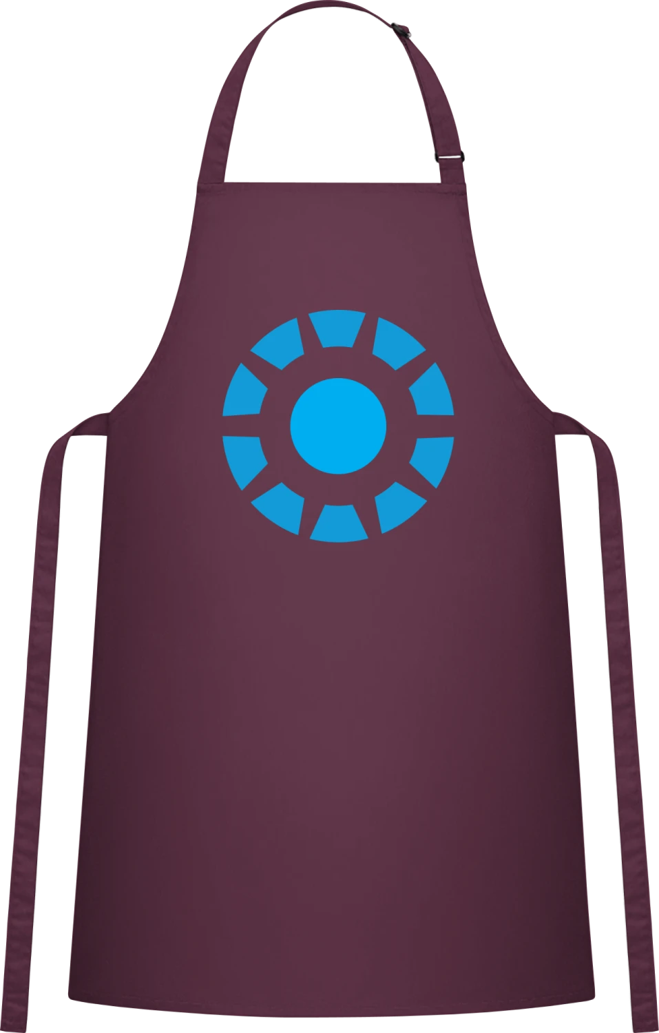 Arc Reactor - Aubergine Cotton Bib Apron - Front