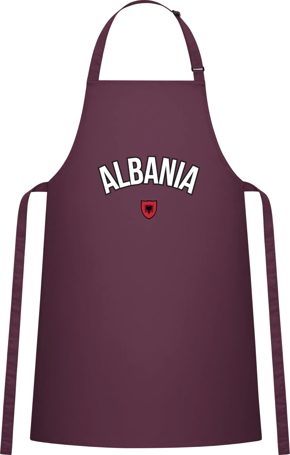 ALBANIA Football Fan - Aubergine Cotton Bib Apron - Front