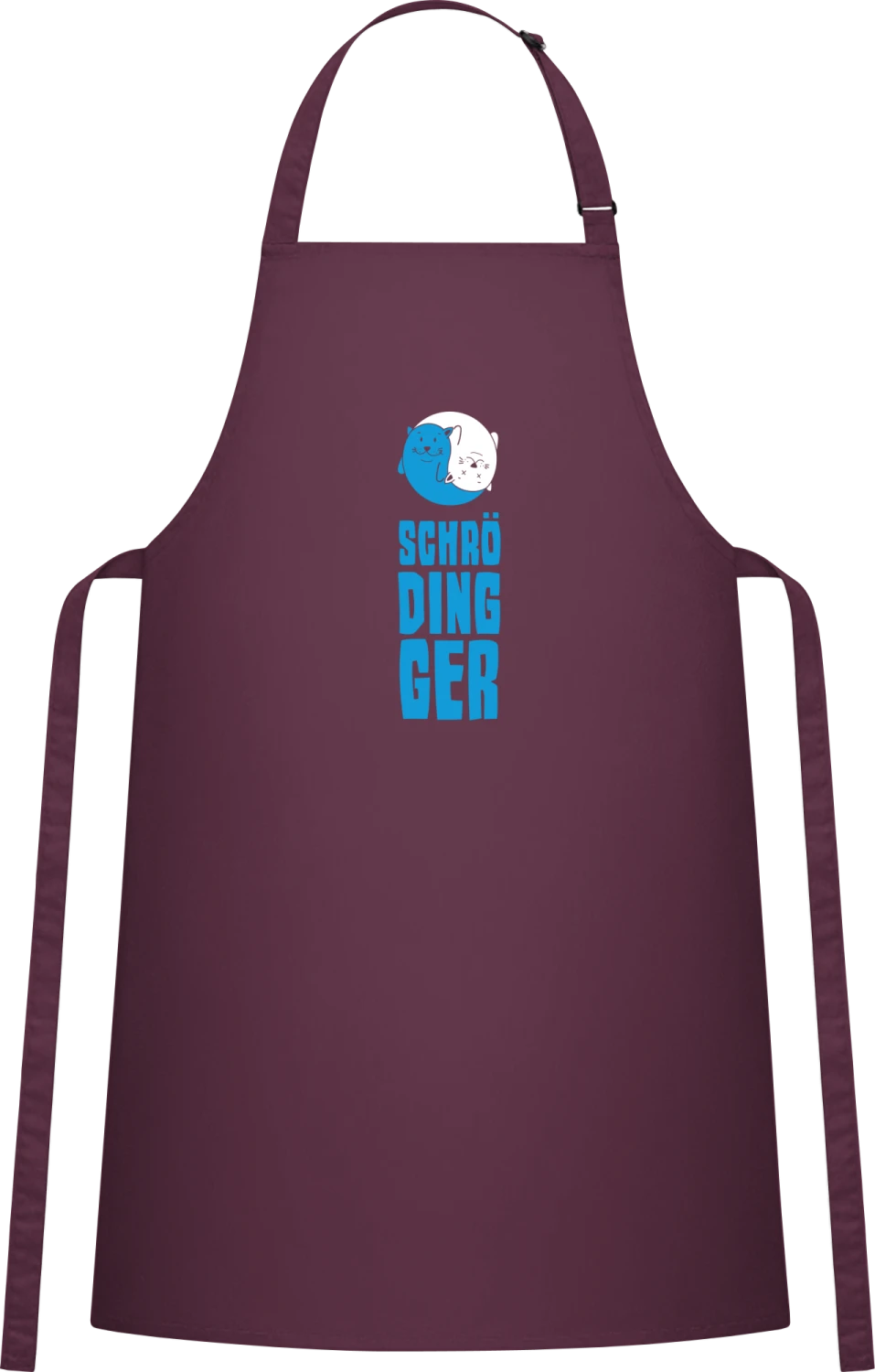 Schrödinger Ying Yang - Aubergine Cotton Bib Apron - Front