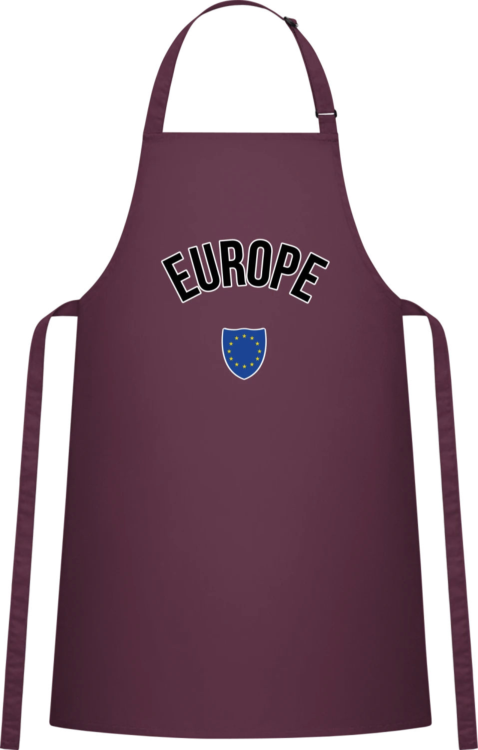 Europe Flag Medal - Aubergine Cotton Bib Apron - Front