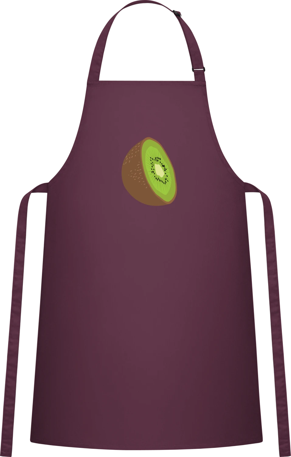 Kiwi Fruit - Aubergine Cotton Bib Apron - Front