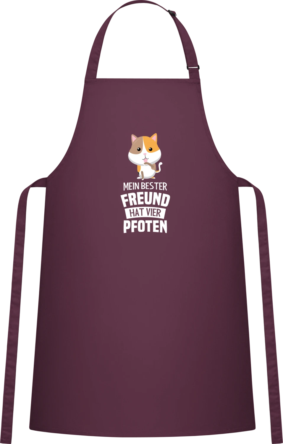 Mein bester Freund hat vier Pfoten Katze - Aubergine Cotton Bib Apron - Front