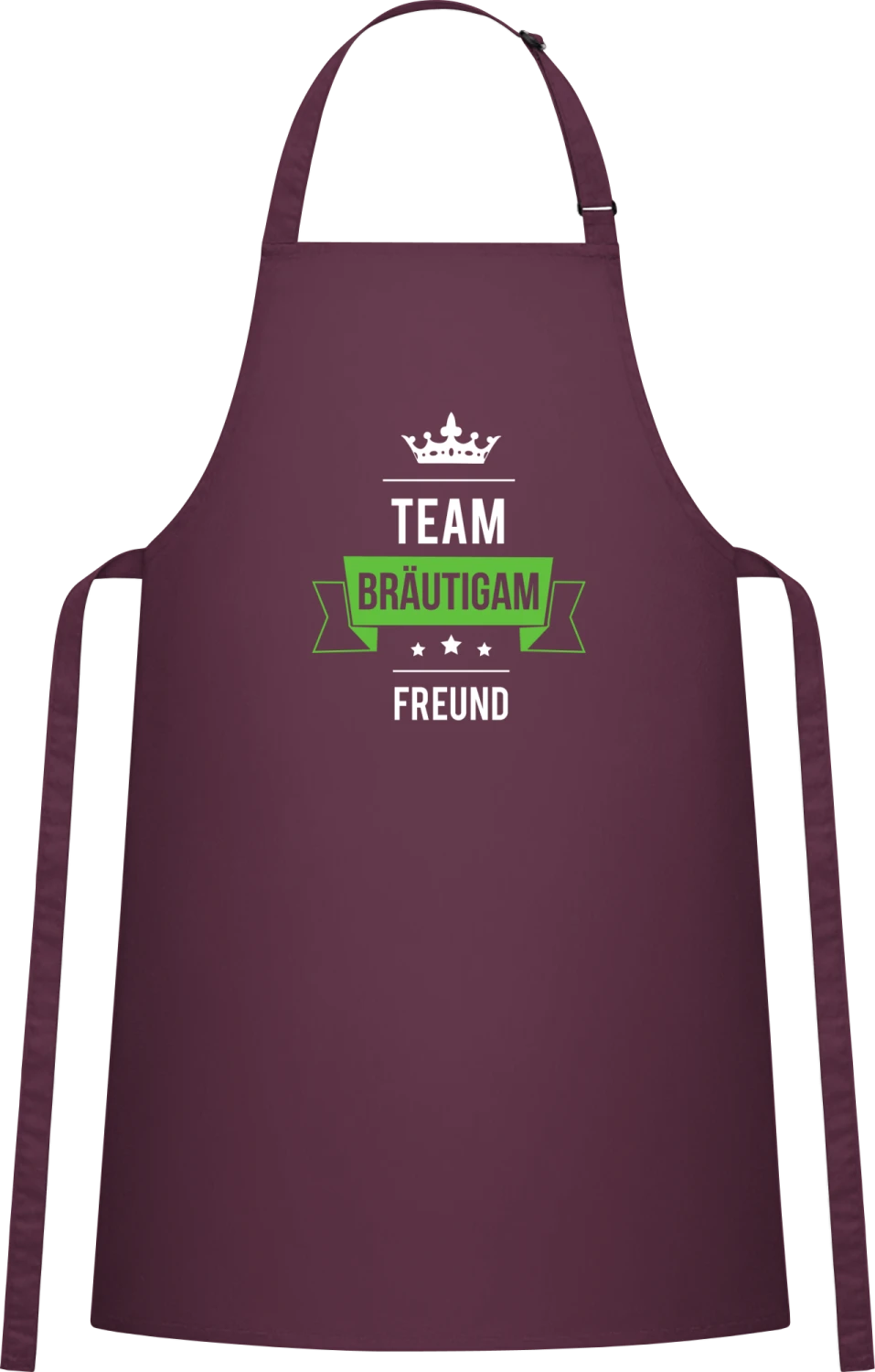 Team Bräutigam Freund - Aubergine Cotton Bib Apron - Front