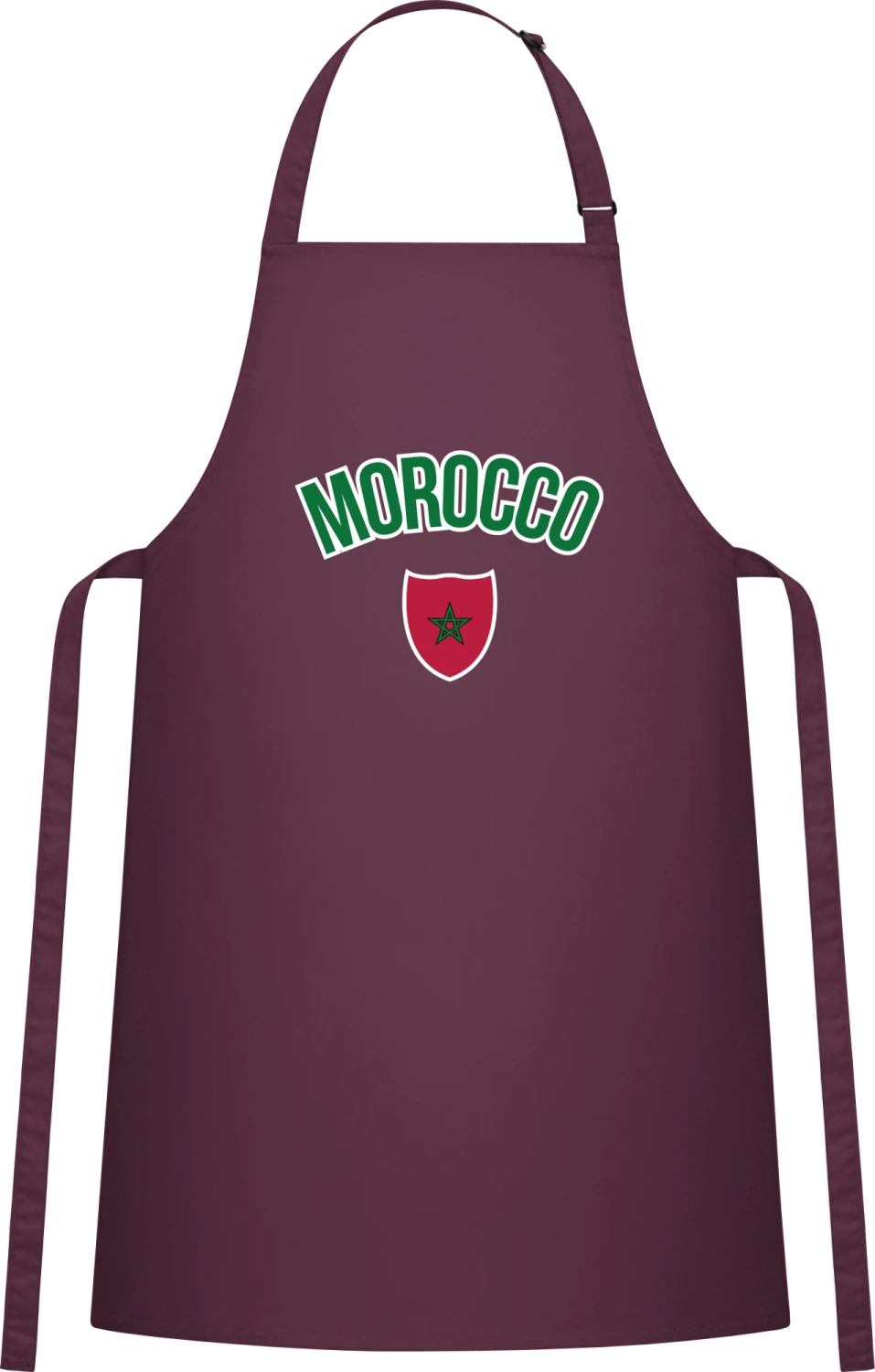 Morocco Fan - Aubergine Cotton Bib Apron - Front