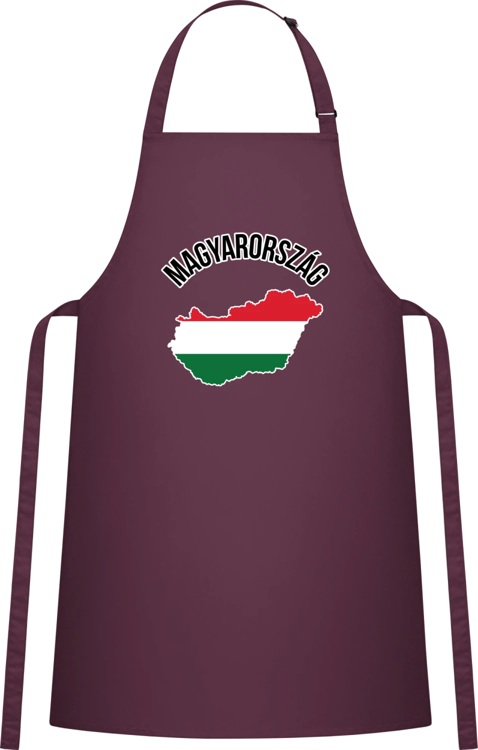 Magyarország - Aubergine Cotton Bib Apron - Front