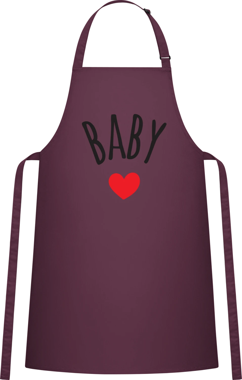 Baby - Aubergine Cotton Bib Apron - Front