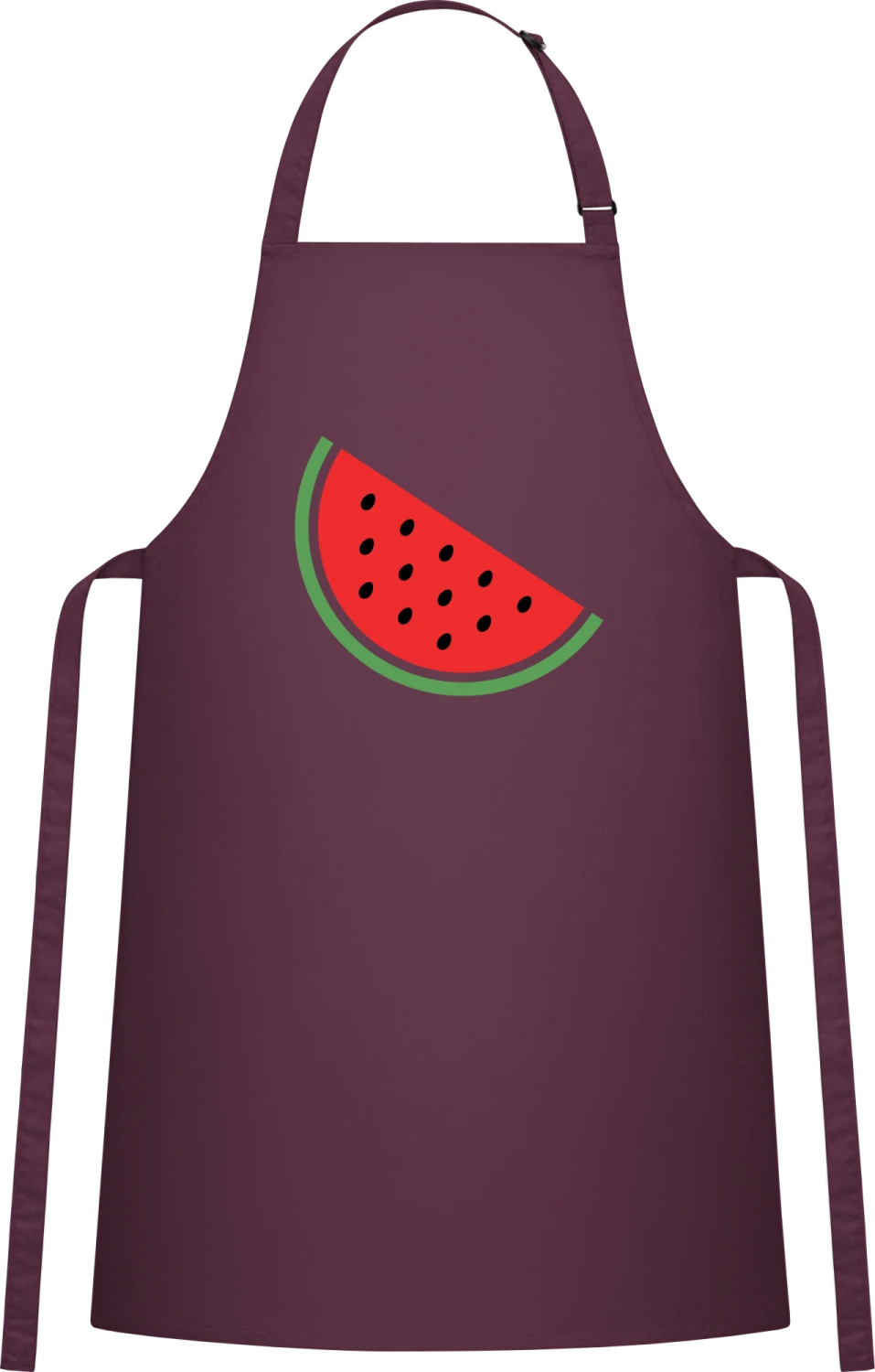 Watermelon Icon - Aubergine Cotton Bib Apron - Front