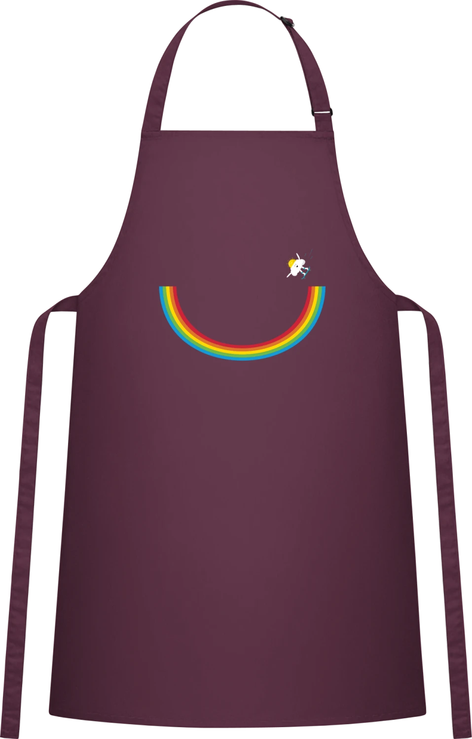 Skating Cloud - Aubergine Cotton Bib Apron - Front