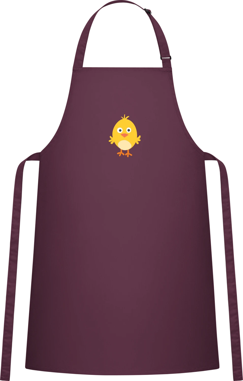 Little Easter Chicken - Aubergine Cotton Bib Apron - Front