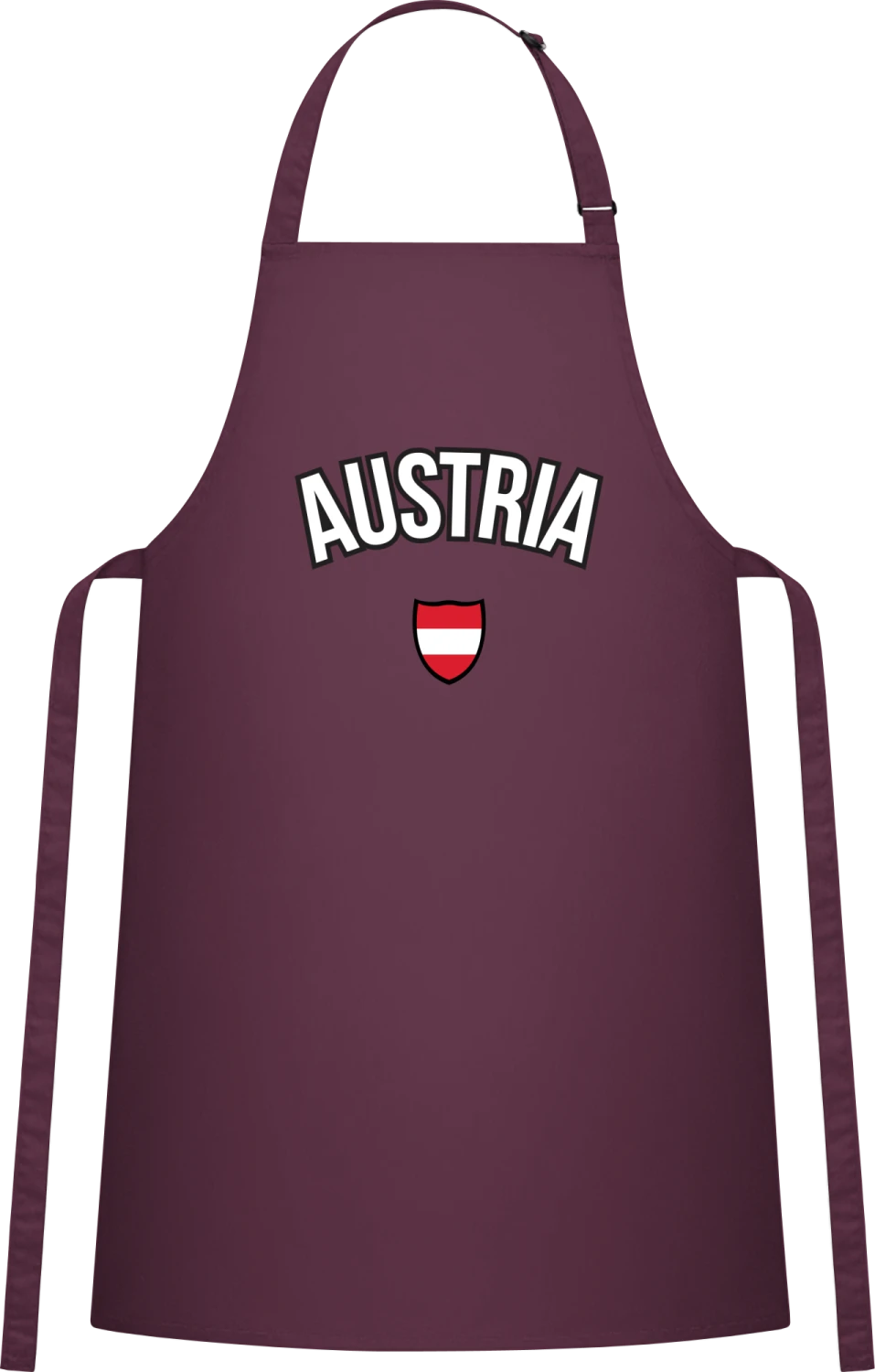 AUSTRIA Football Fan - Aubergine Cotton Bib Apron - Front