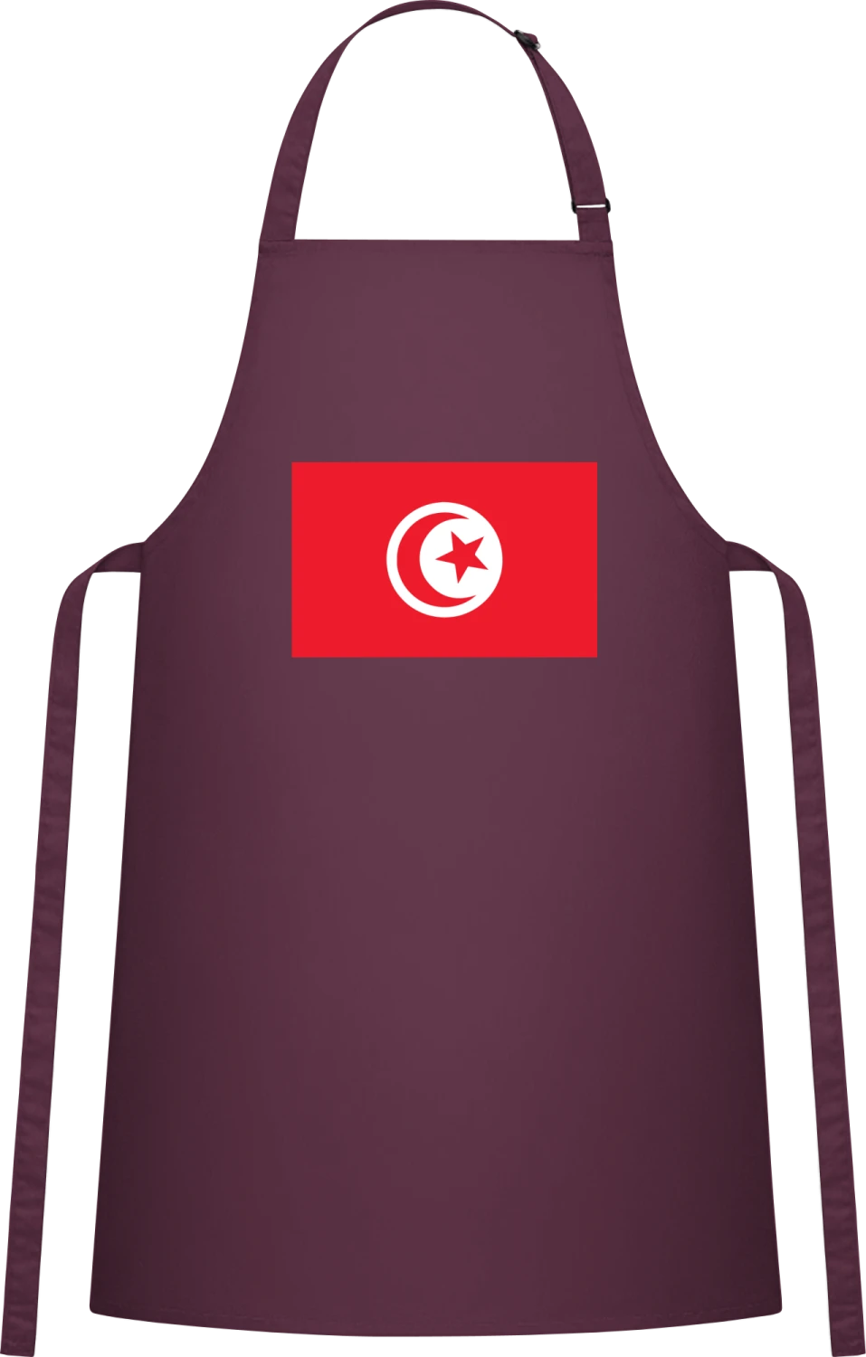 Tunisian Flag - Aubergine Cotton Bib Apron - Front