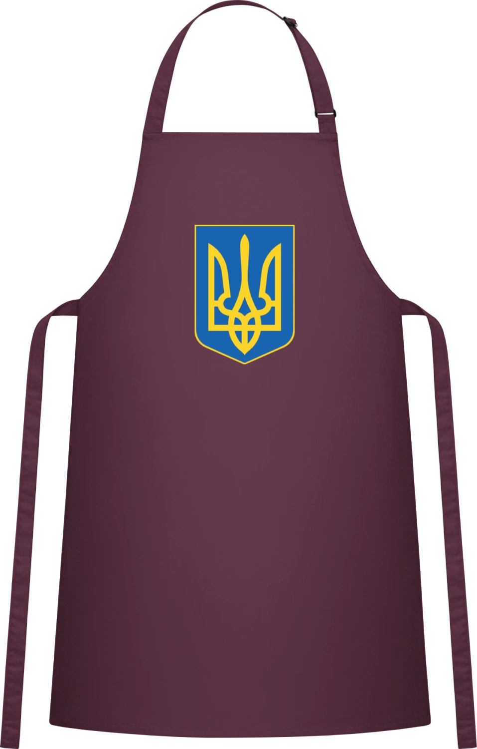 Ukraine Coat of Arms - Aubergine Cotton Bib Apron - Front