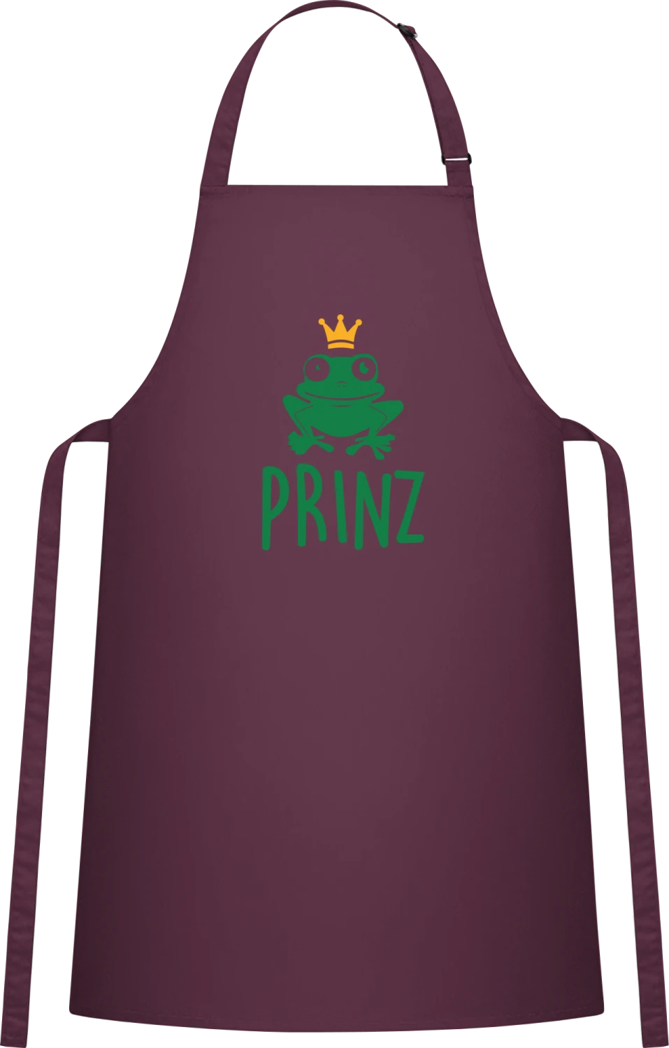 Frosch Prinz - Aubergine Cotton Bib Apron - Front