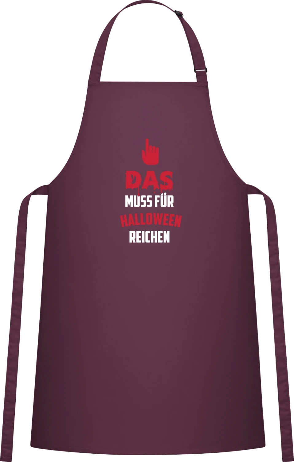 Das muss für Halloween reichen - Aubergine Cotton Bib Apron - Front