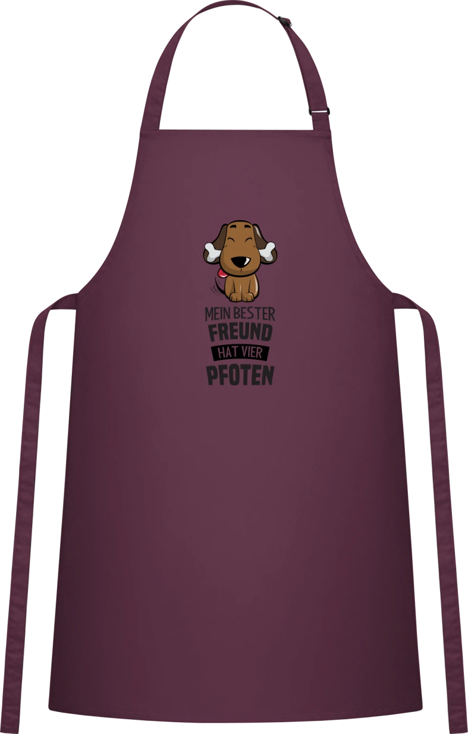 Mein bester Freund hat vier Pfoten Hund - Aubergine Cotton Bib Apron - Front