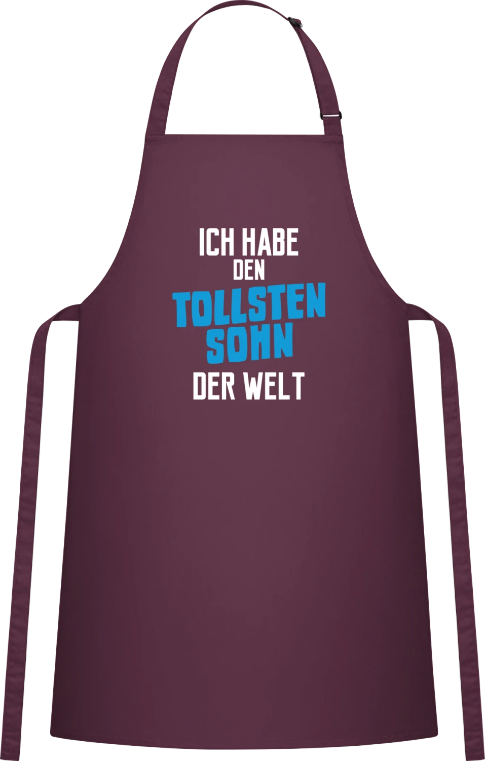 Ich habe den tollsten Sohn der Welt - Aubergine Cotton Bib Apron - Front