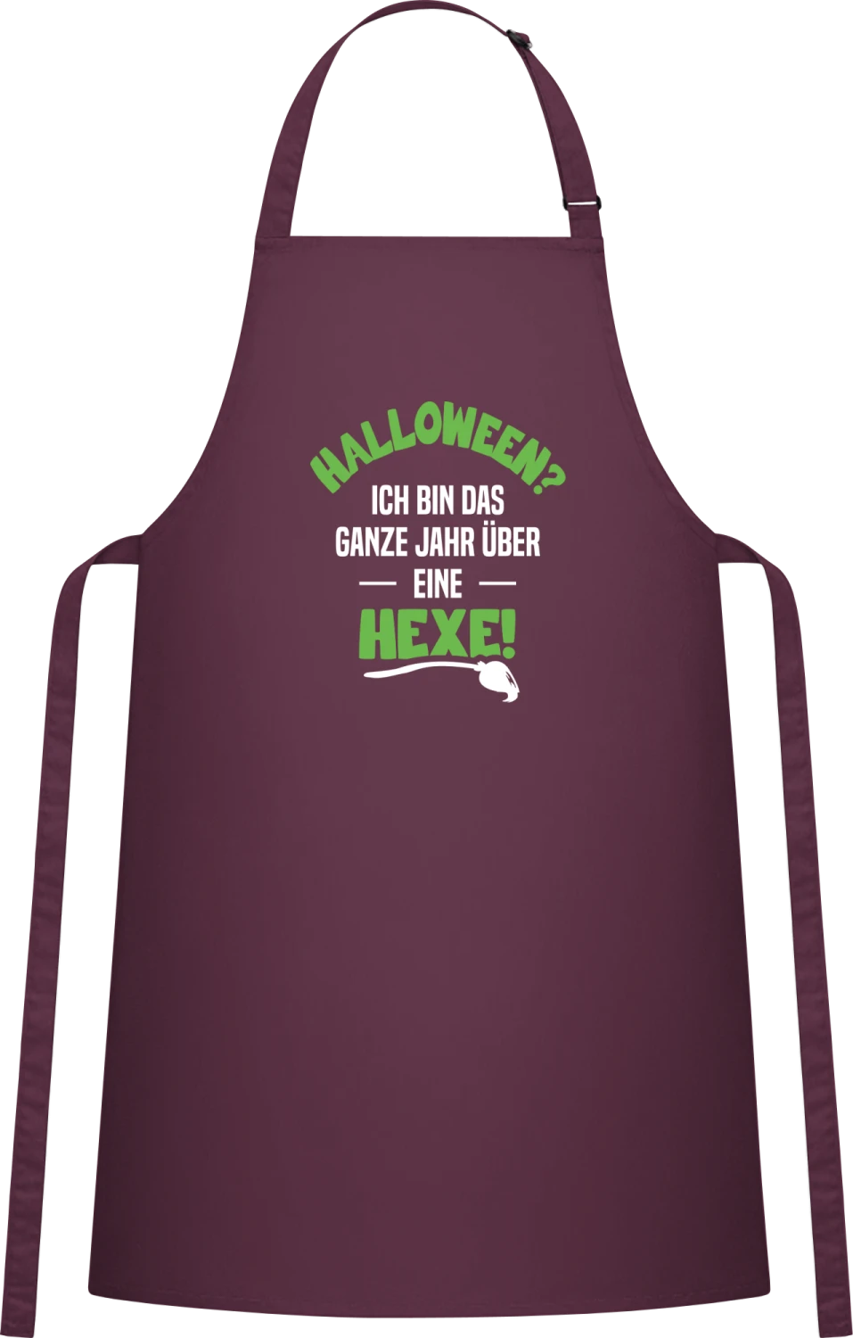 Halloween ganzjährig Hexe - Aubergine Cotton Bib Apron - Front