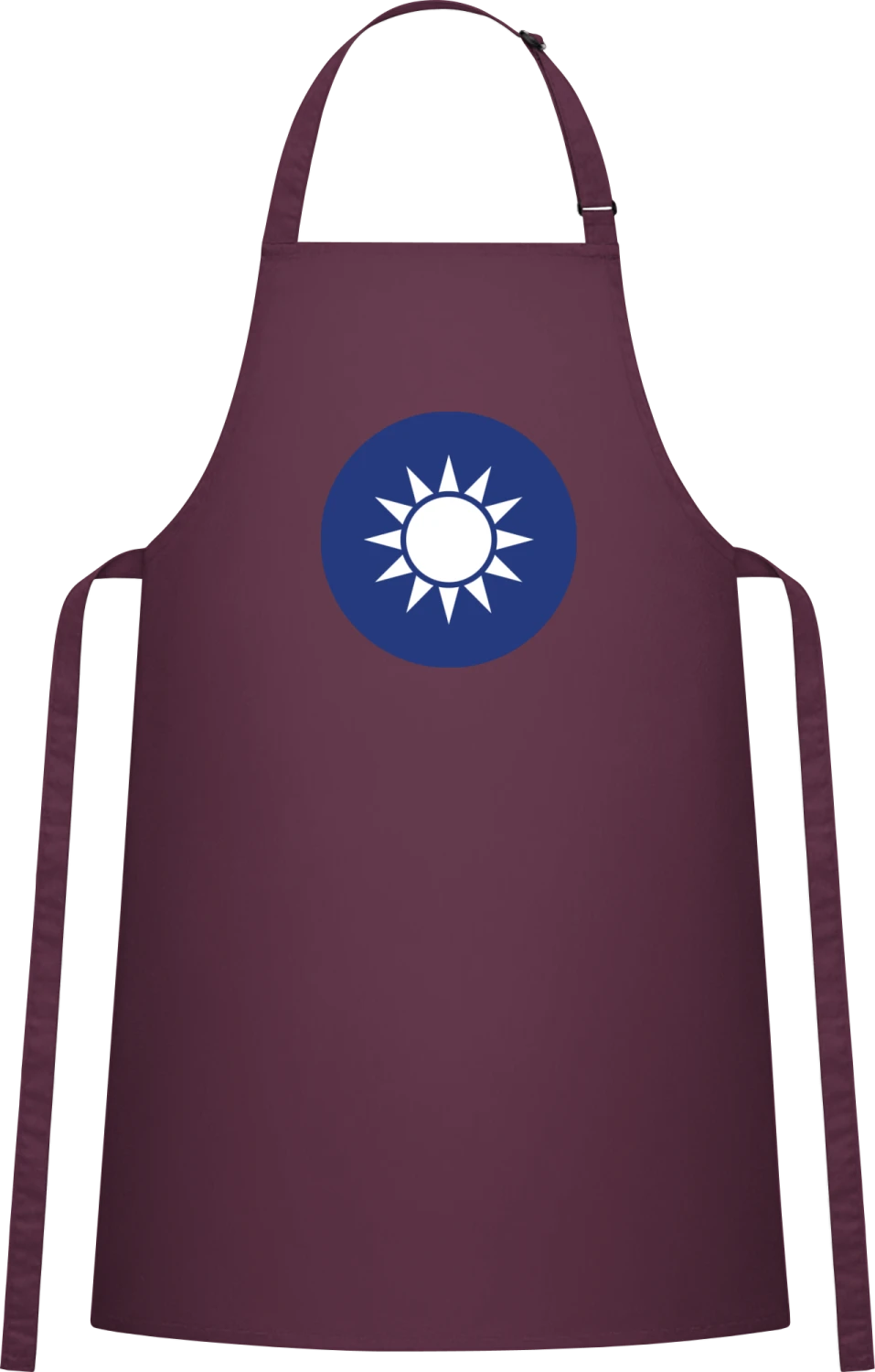 Taiwan Coat of Arms - Aubergine Cotton Bib Apron - Front