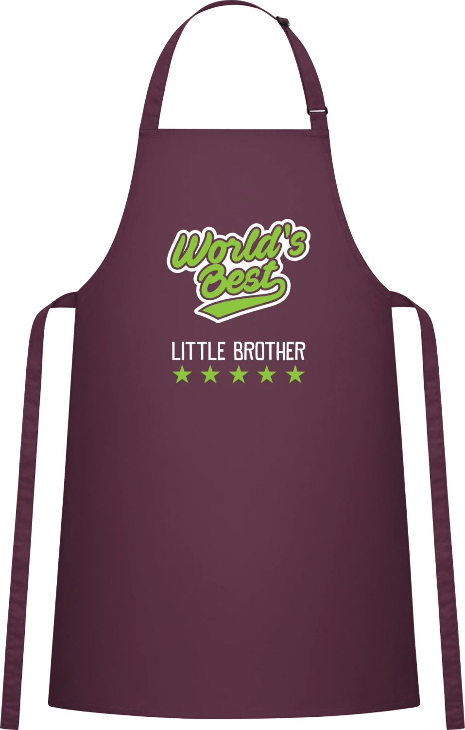 World's Best Little Brother - Aubergine Cotton Bib Apron - Front