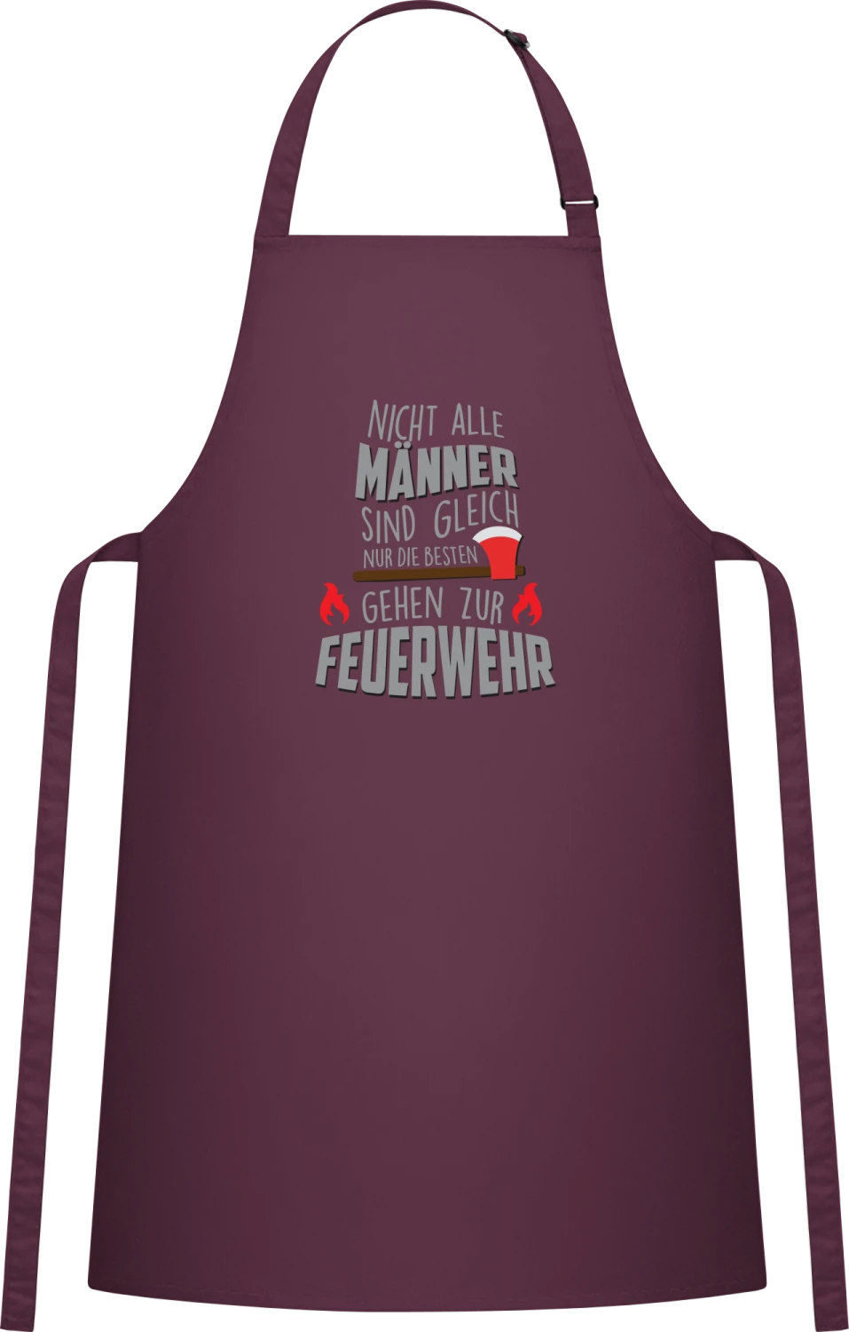 Nicht alle Männer sind gleich nur die besten gehen zur Feuerweh - Aubergine Cotton Bib Apron - Front