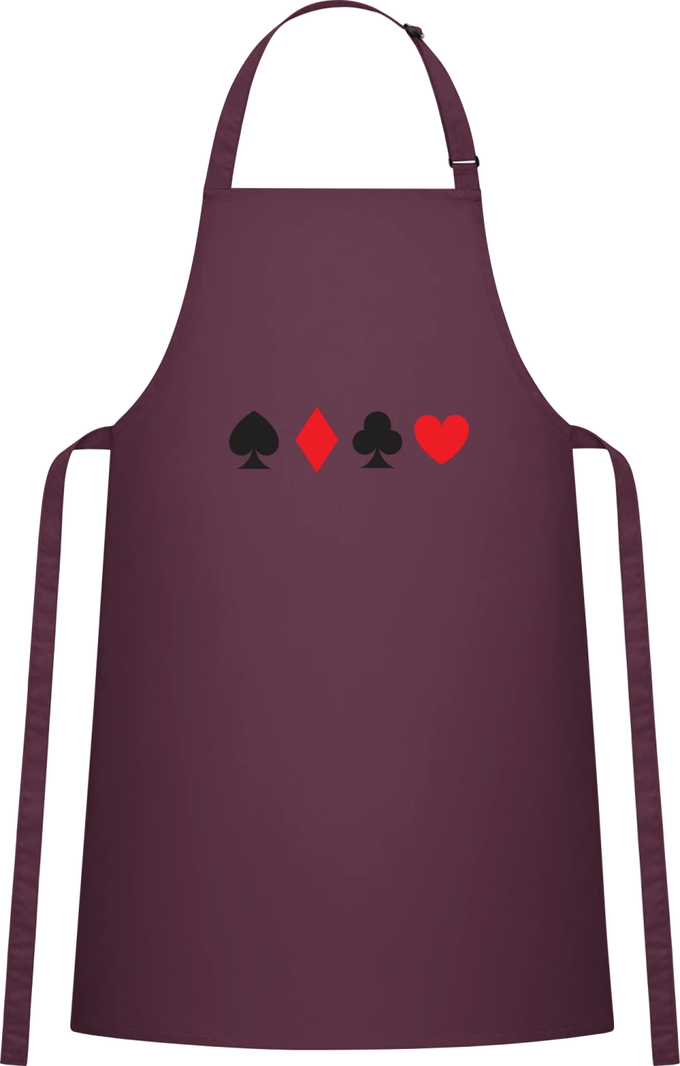 Poker Card - Aubergine Cotton Bib Apron - Front