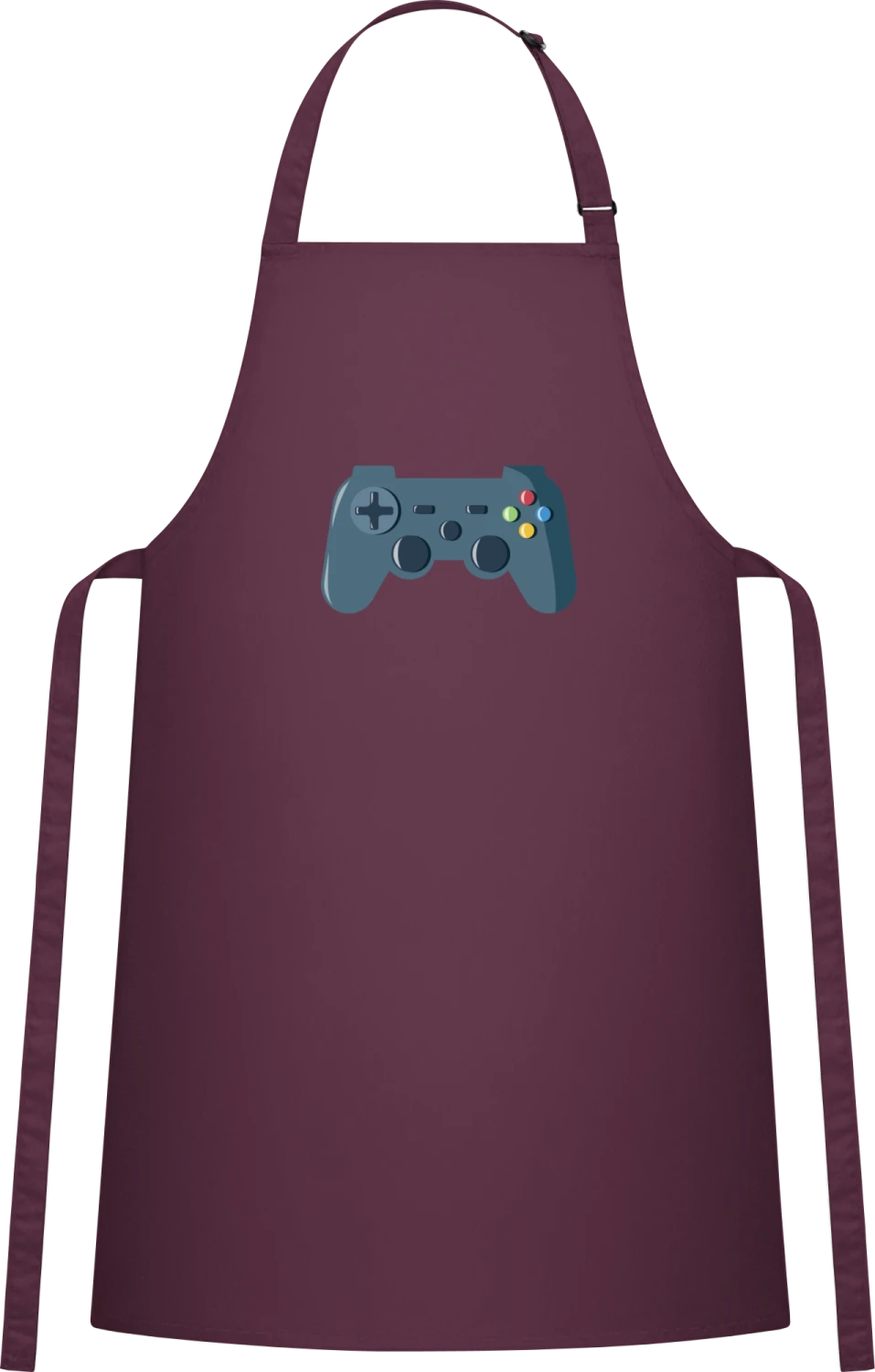 Gaming Controller - Aubergine Cotton Bib Apron - Front