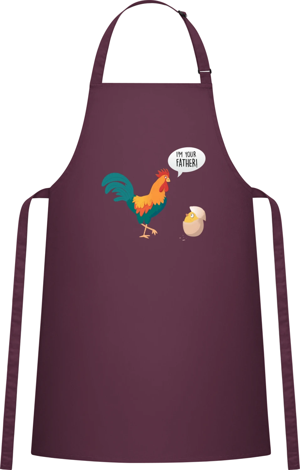 Cock I'm Your Father - Aubergine Cotton Bib Apron - Front