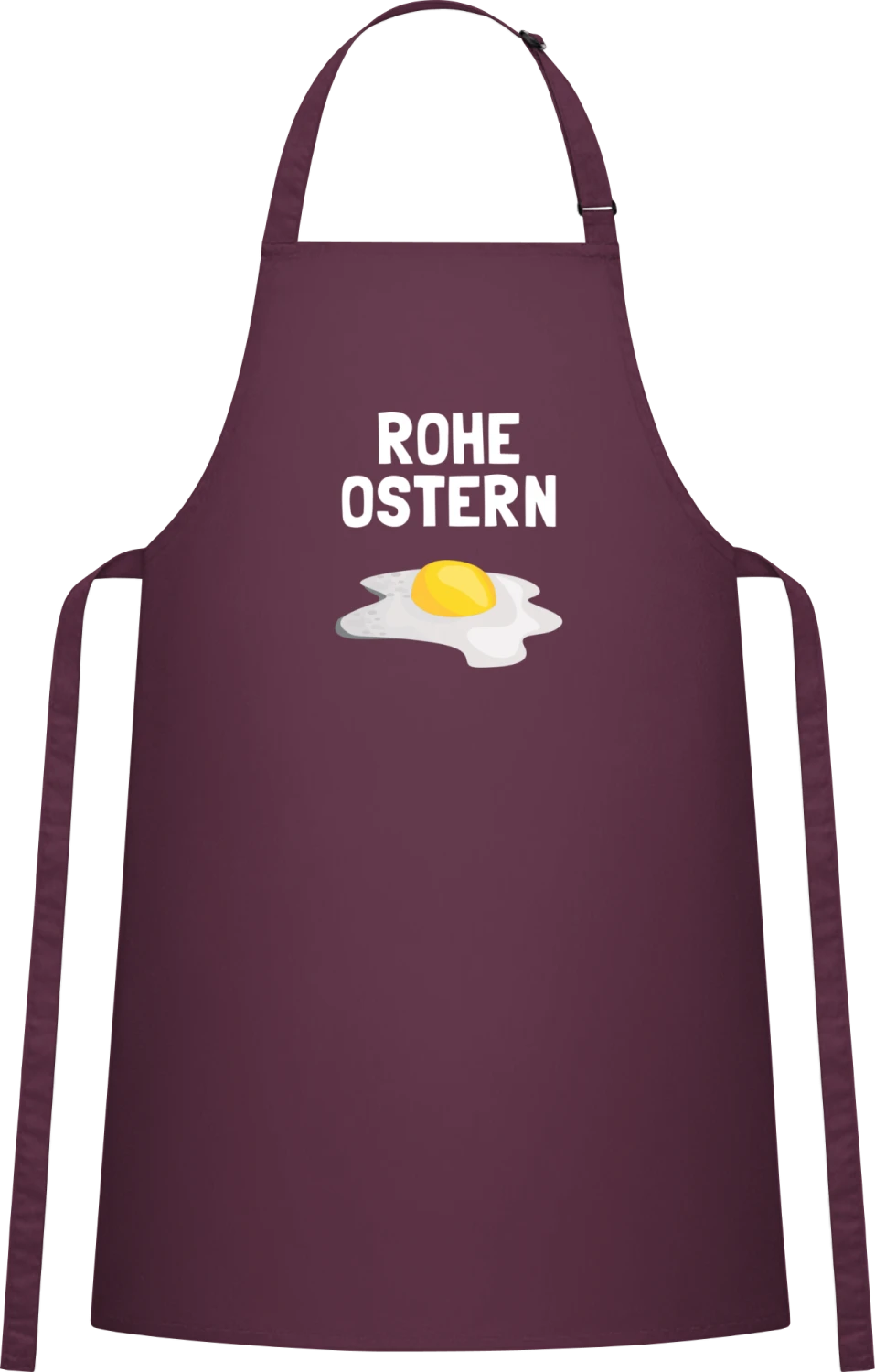 Rohe Ostern Spiegelei - Aubergine Cotton Bib Apron - Front