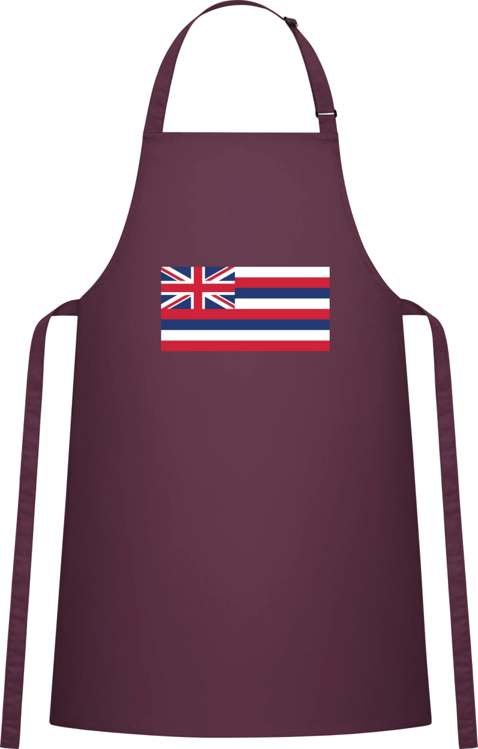 Hawaii Flag - Aubergine Cotton Bib Apron - Front