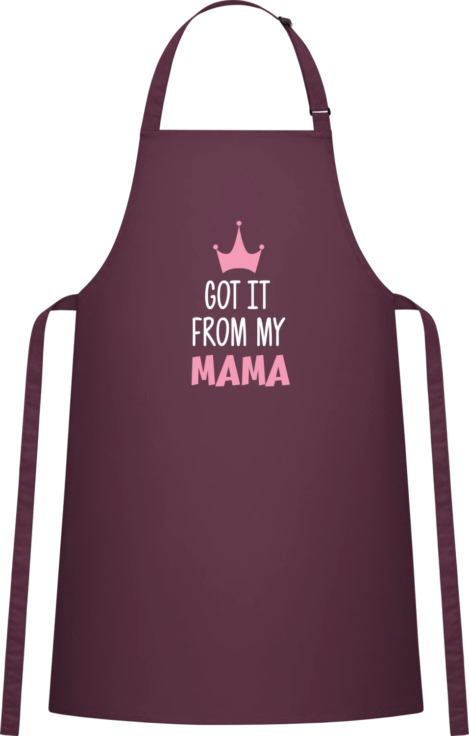 Got It From My Mama - Aubergine Cotton Bib Apron - Front