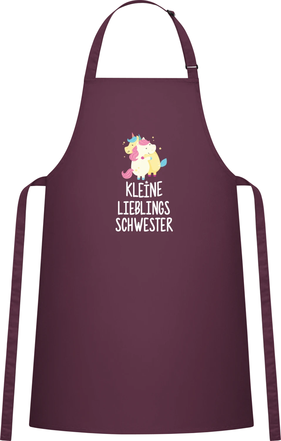 Kleine Lieblingsschwester - Aubergine Cotton Bib Apron - Front