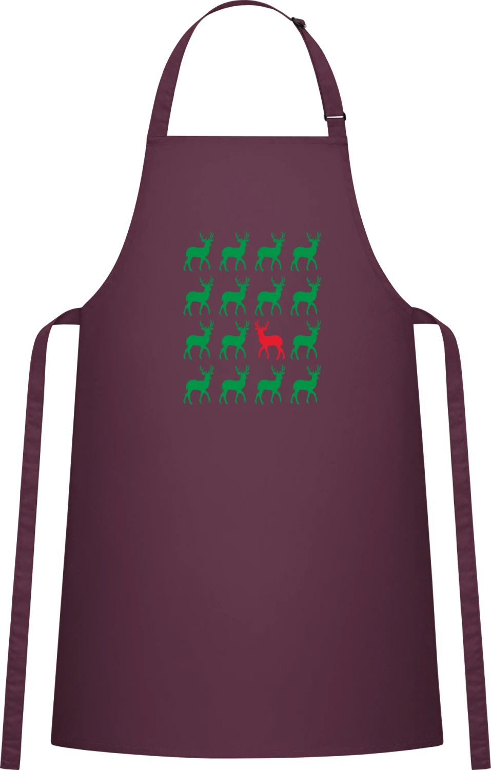 Stag Deer Think Different - Aubergine Cotton Bib Apron - Front