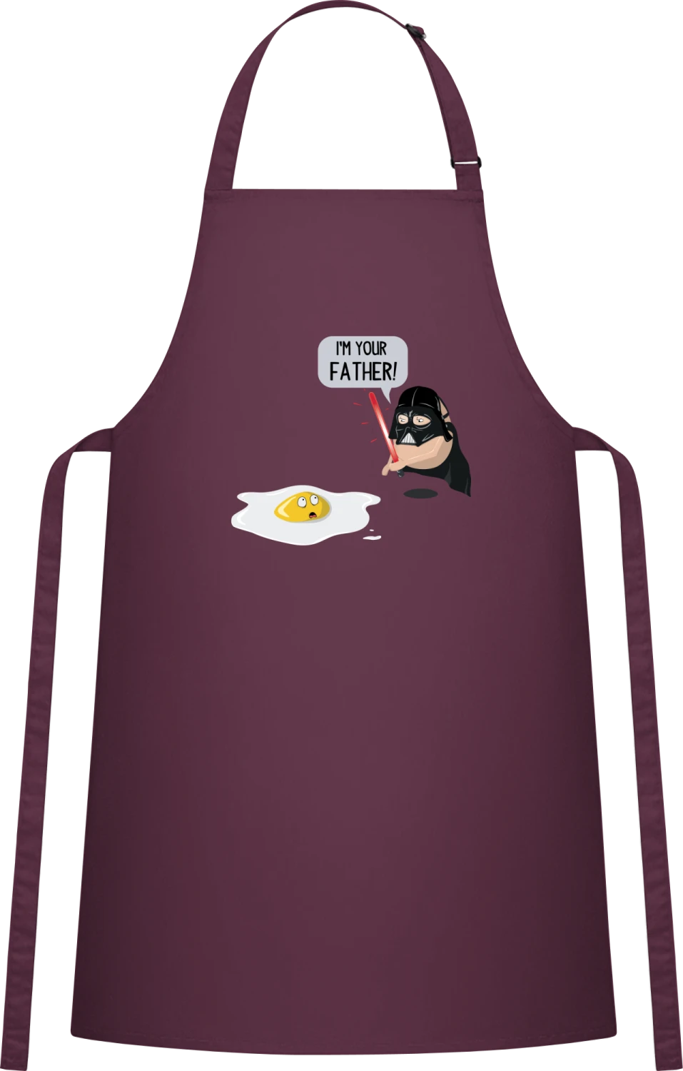 Egg I'm Your Father Comic - Aubergine Cotton Bib Apron - Front