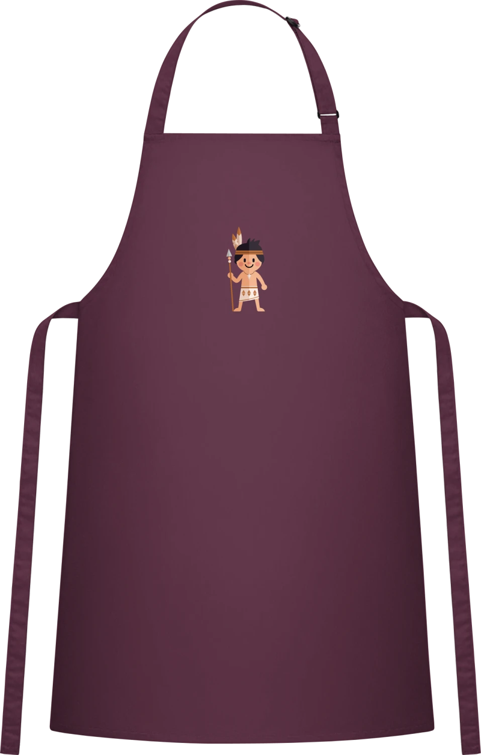 Litlle Indian Boy - Aubergine Cotton Bib Apron - Front