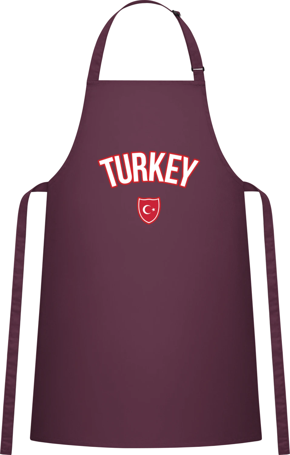 TURKEY Football Fan - Aubergine Cotton Bib Apron - Front