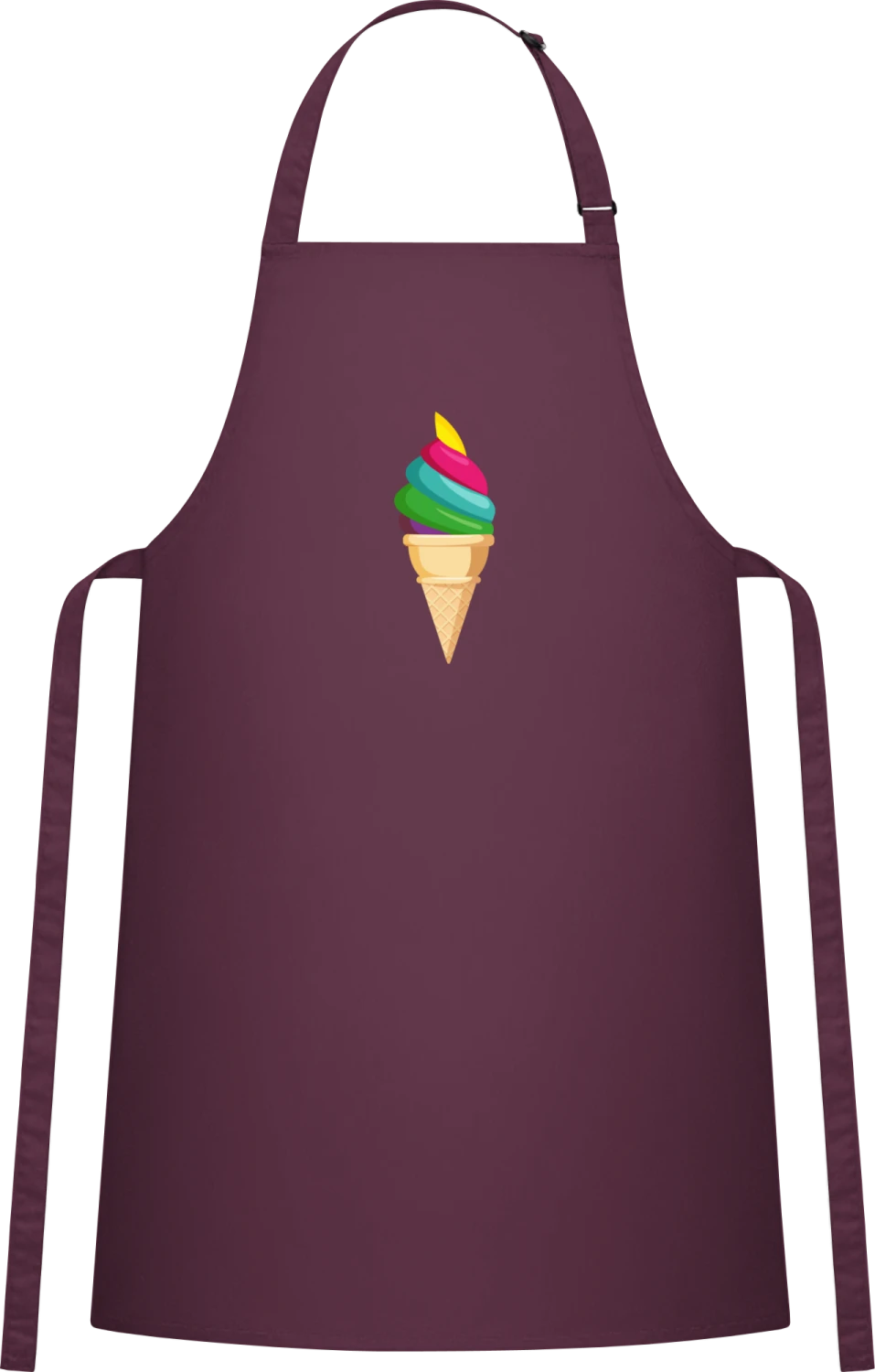 Rainbow Ice - Aubergine Cotton Bib Apron - Front